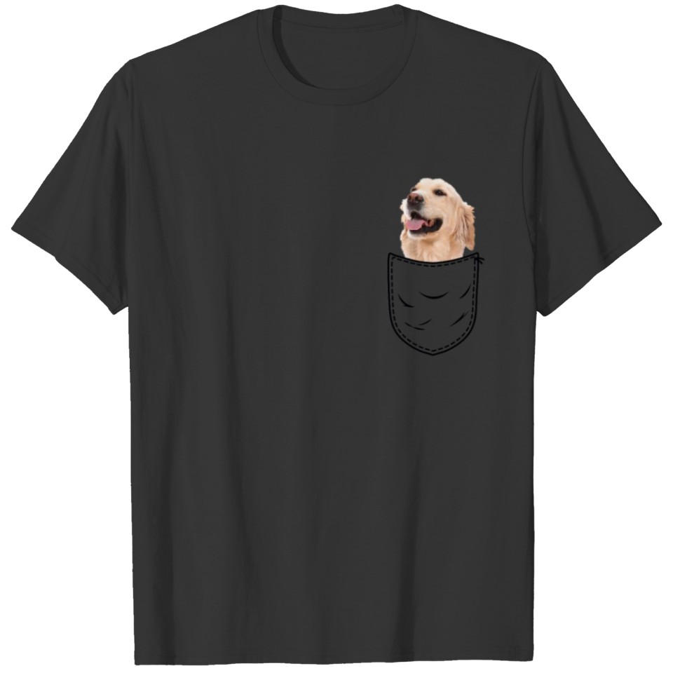 Golden Retriever Pocket Dog Breast Bag T-shirt