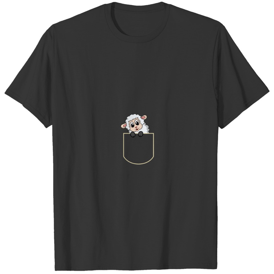 Funny Sheep In The Pocket Gift Lamb Pocket T Shirts
