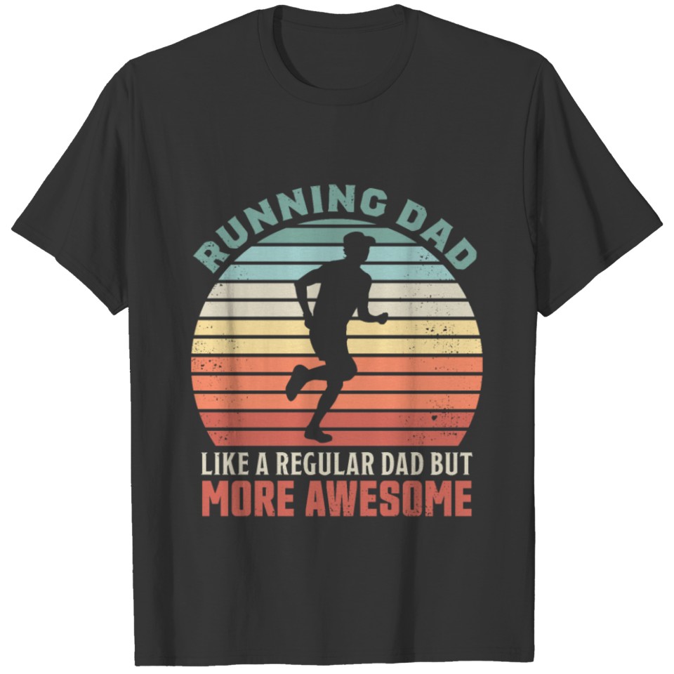 Awesome Running Dad Retro Runner Gift T-shirt