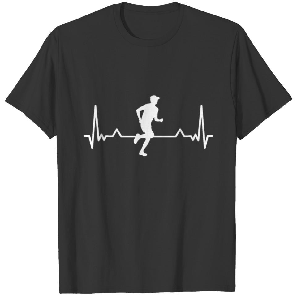 Heartbeat Running Gift Marathon Runner T-shirt