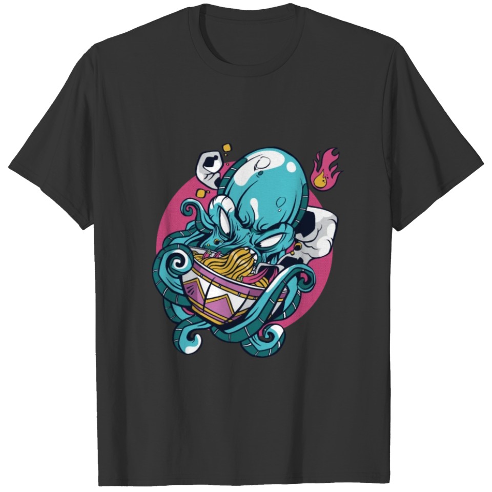 Octopus Eating Ramen T-shirt