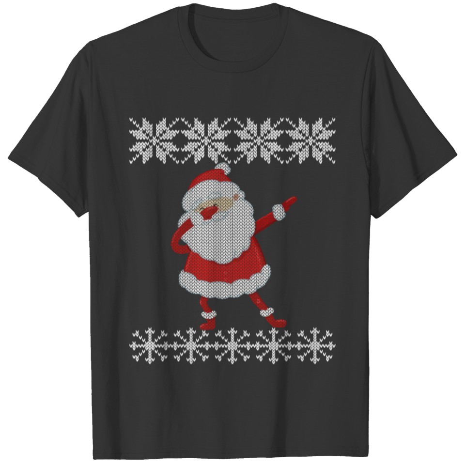 Santa Claus dab Christmas ugly design present T-shirt