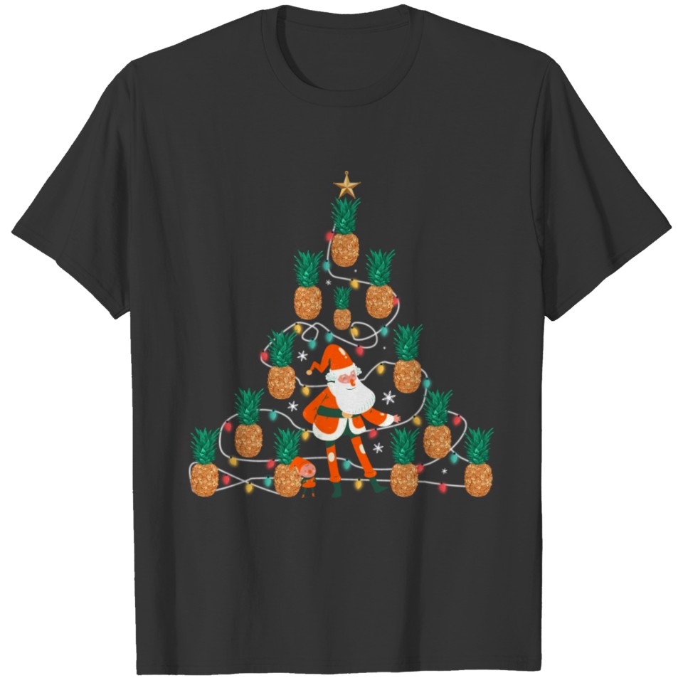 Christmas Pineapple Xmas Tree Fruit Lover Gift T-shirt