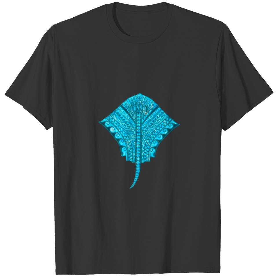 Black Tribal Stingray Manta Ray T-shirt