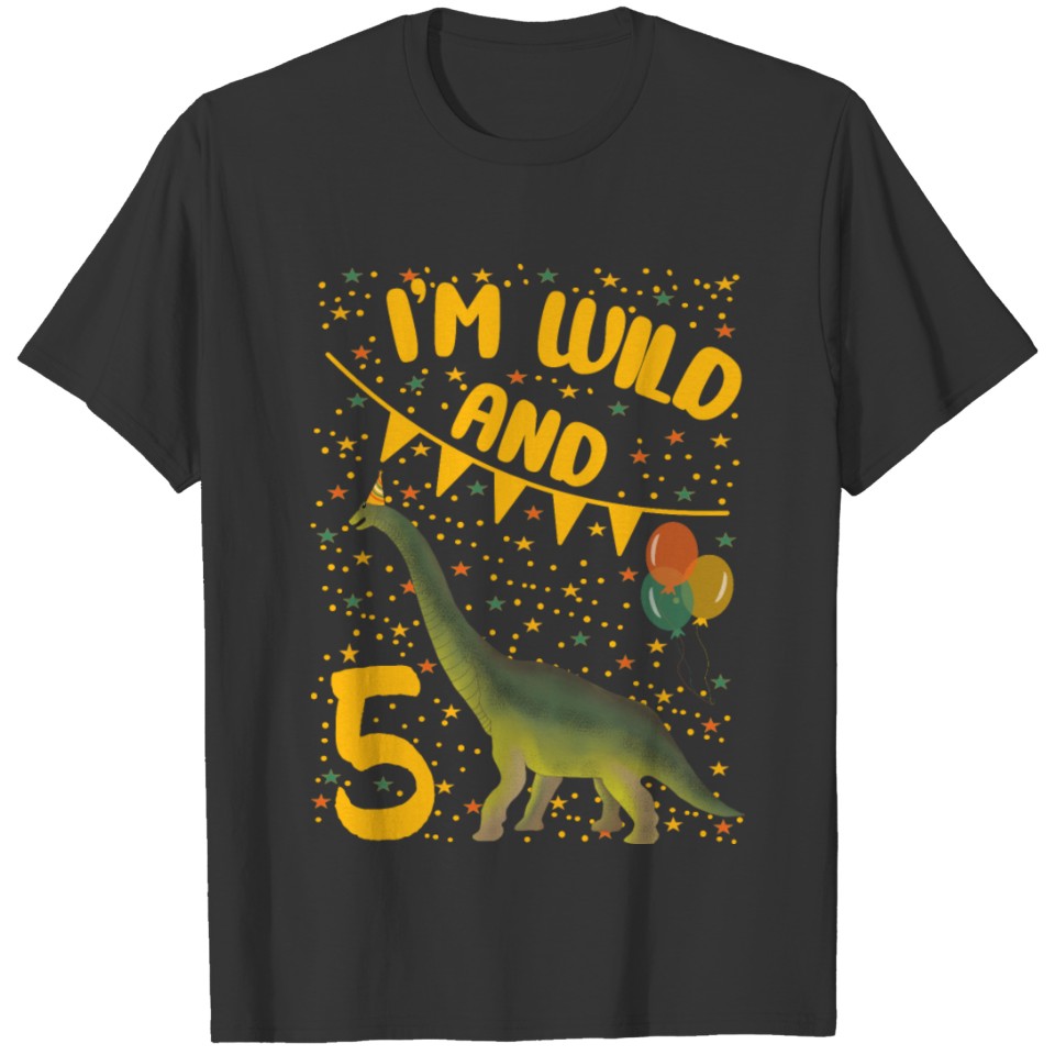 5th Birthday Dino Five Years Fifth Birthday Idea T Shirts