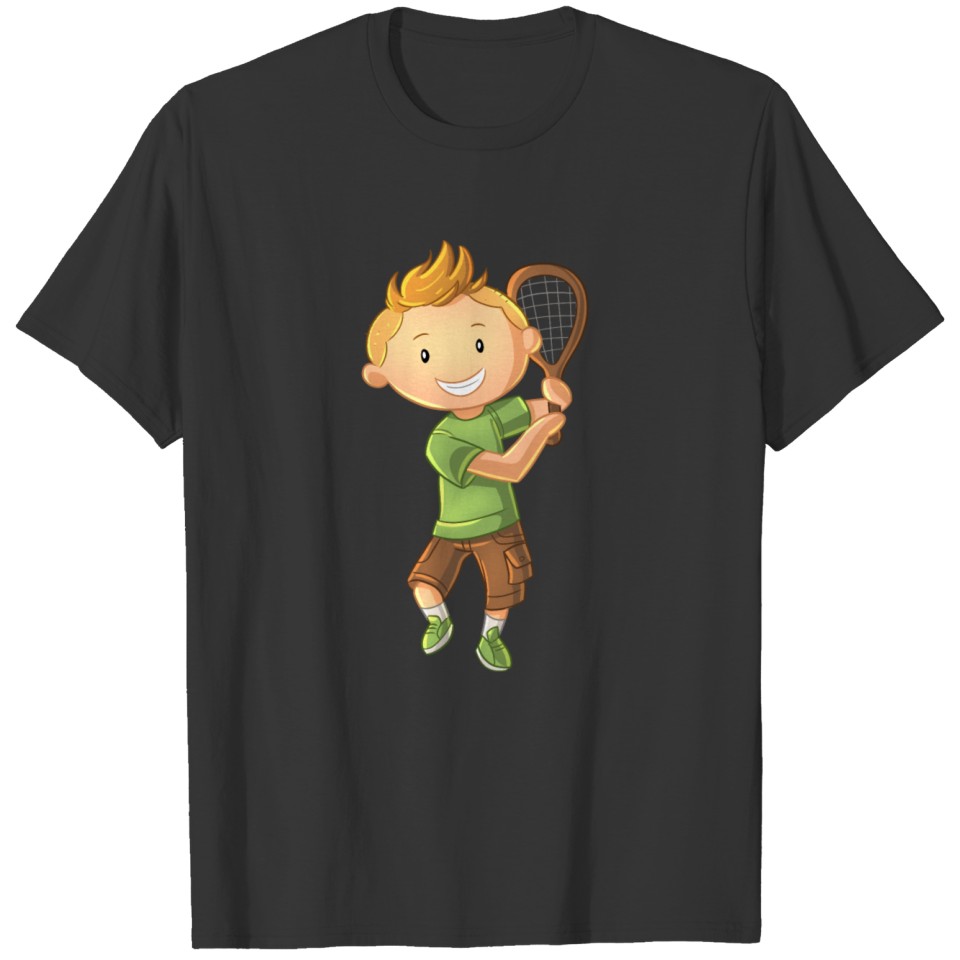 Tennis Boy With Racket T-shirt