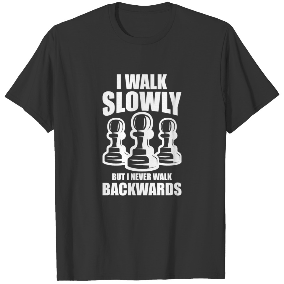 Slowly backwards gift chess brain teaser T-shirt