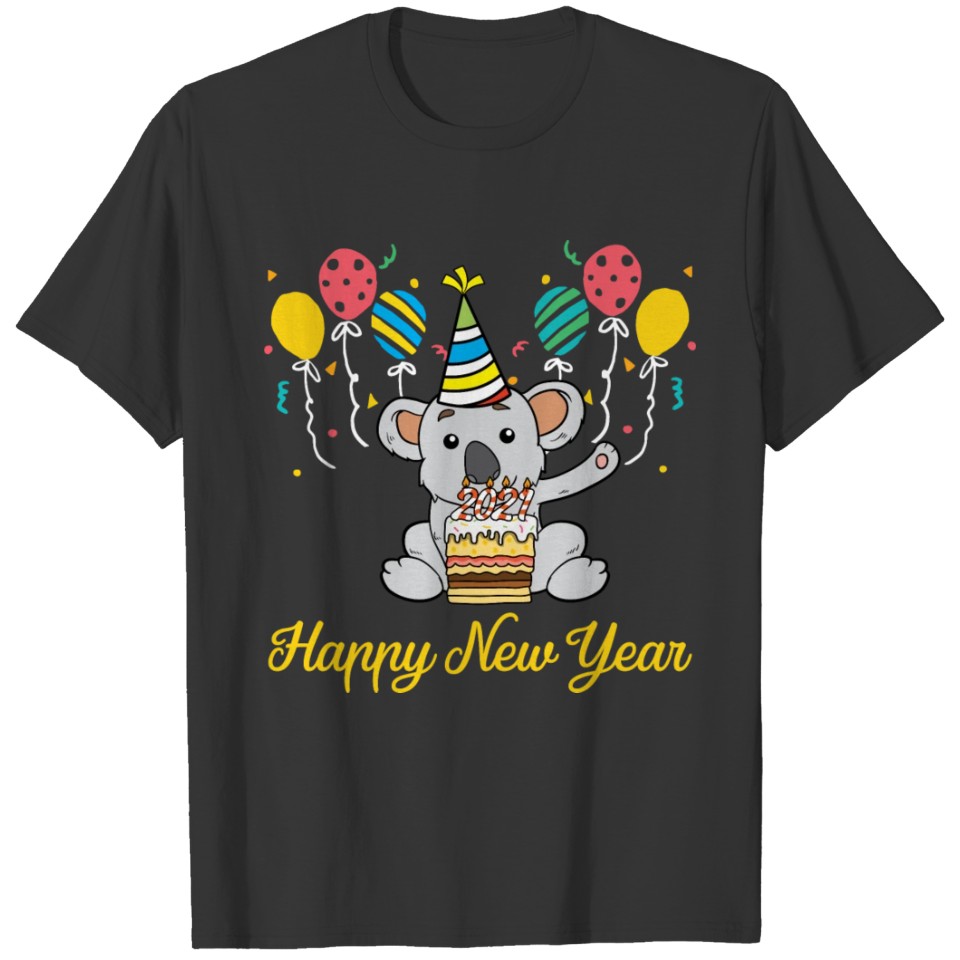 2021 Happy New Year Holiday Koala Funny Bear Gift T-shirt