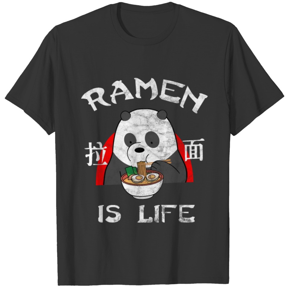Panda Eating Ramen Tshirt for a Japanese Ramen Fan T-shirt