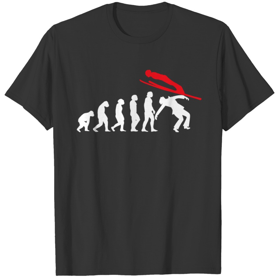 Evolution Skiing jump skis ski jumping hill T-shirt