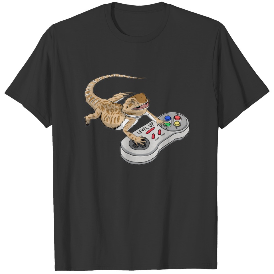 Bearded Dragon Playing Video Games T-shirt