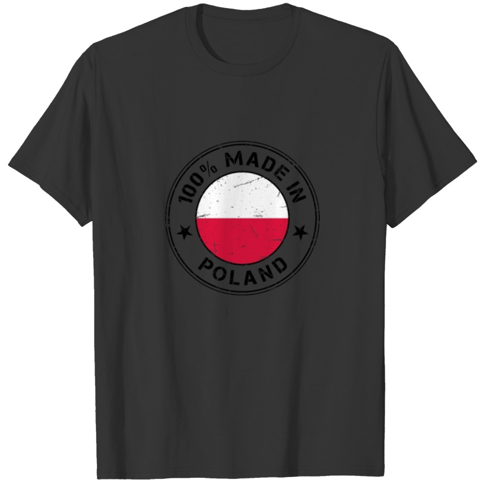 Poland Polish flag banner stamp T-shirt