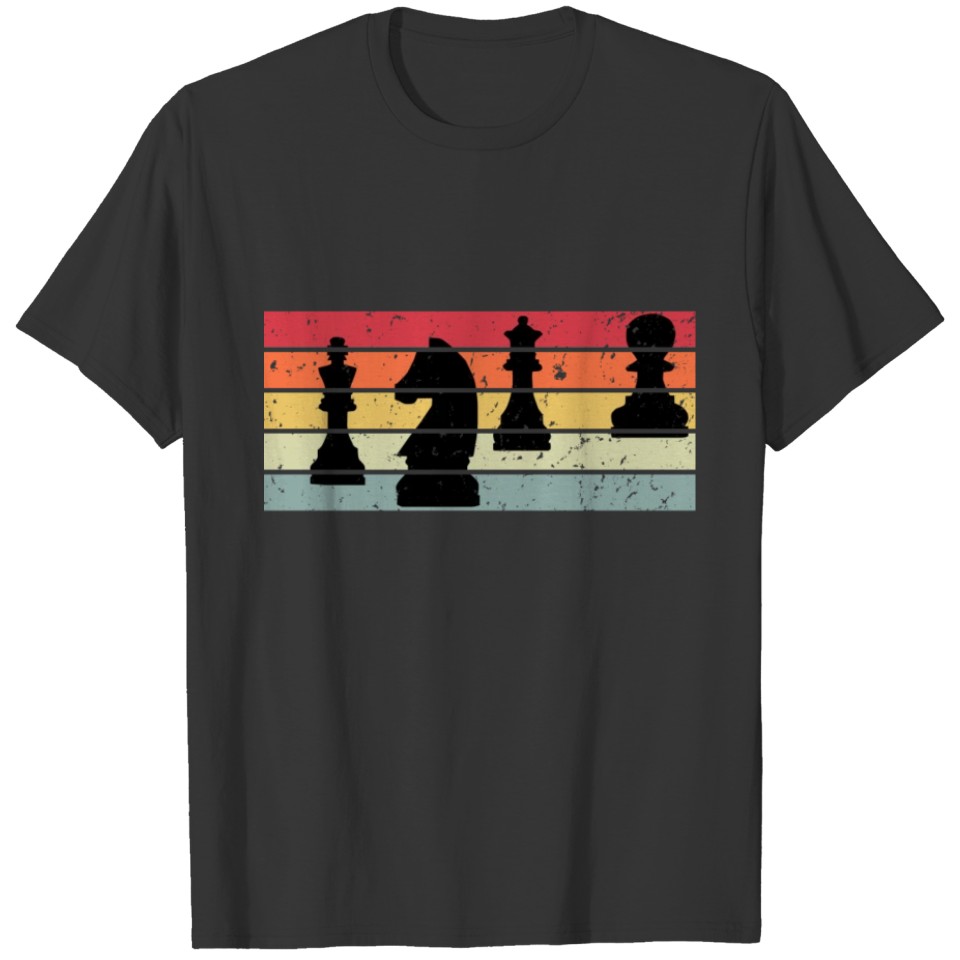 Funny Vintage Chess Club Player Gift Retro Sunset T-shirt
