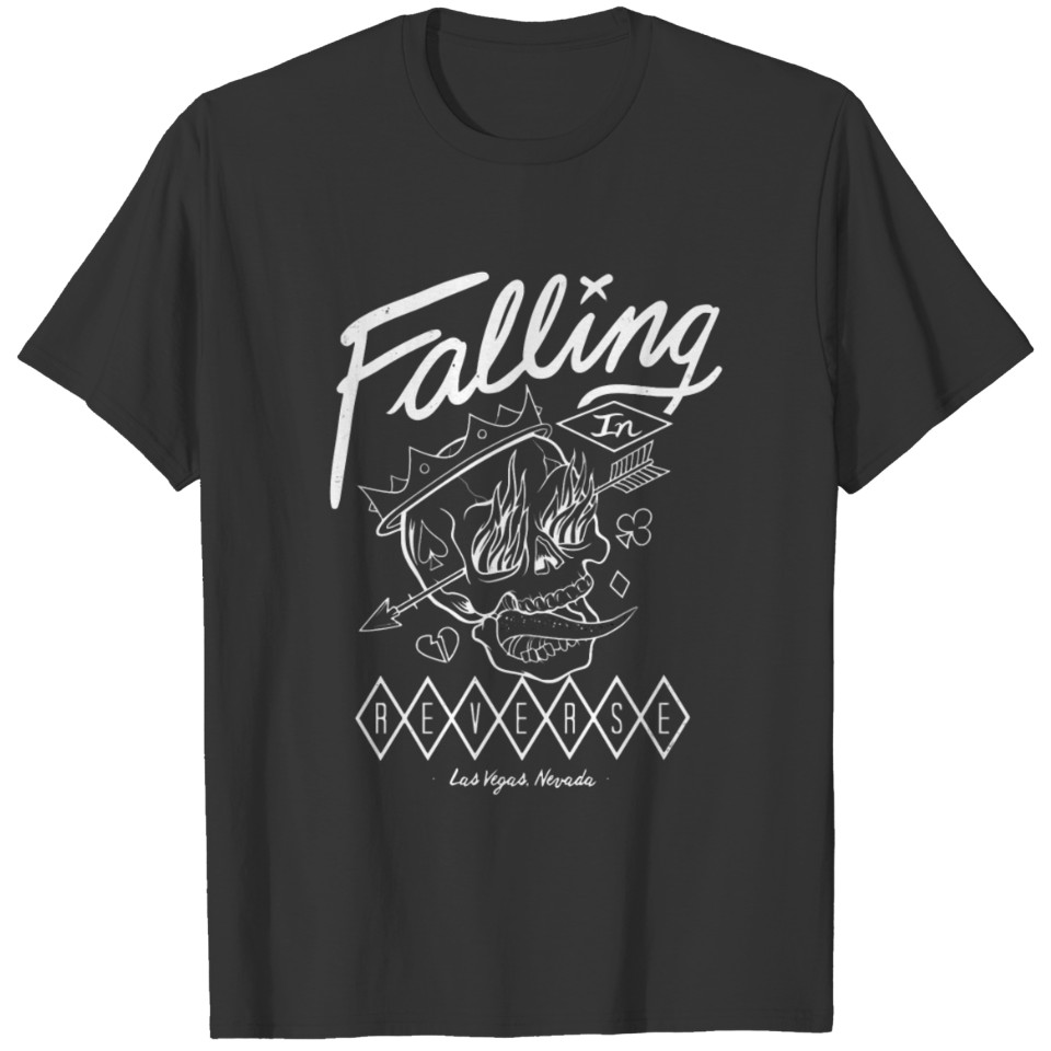 Falling In Reverse Vegas Flame Skull Official Merc T Shirts