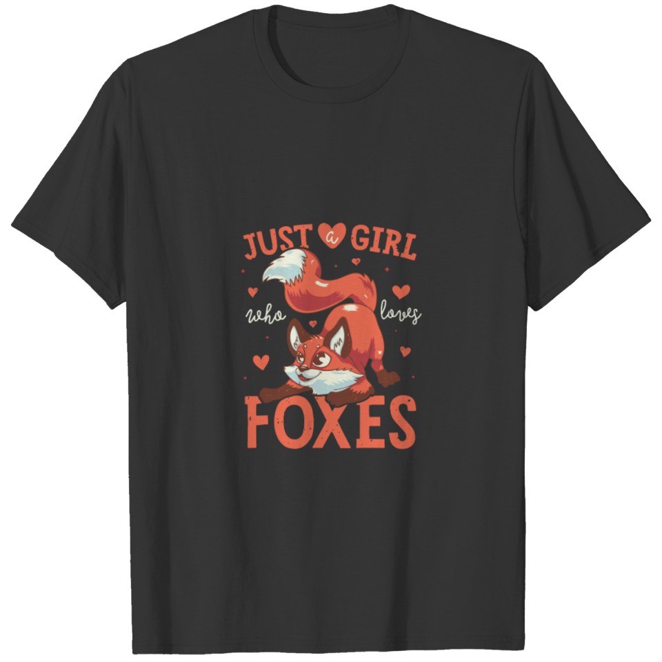Just A Girl Who Loves Foxes Art Cute Fox Women Gif T Shirts