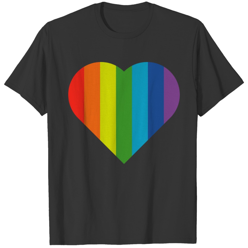 Rainbow heart simple T-shirt