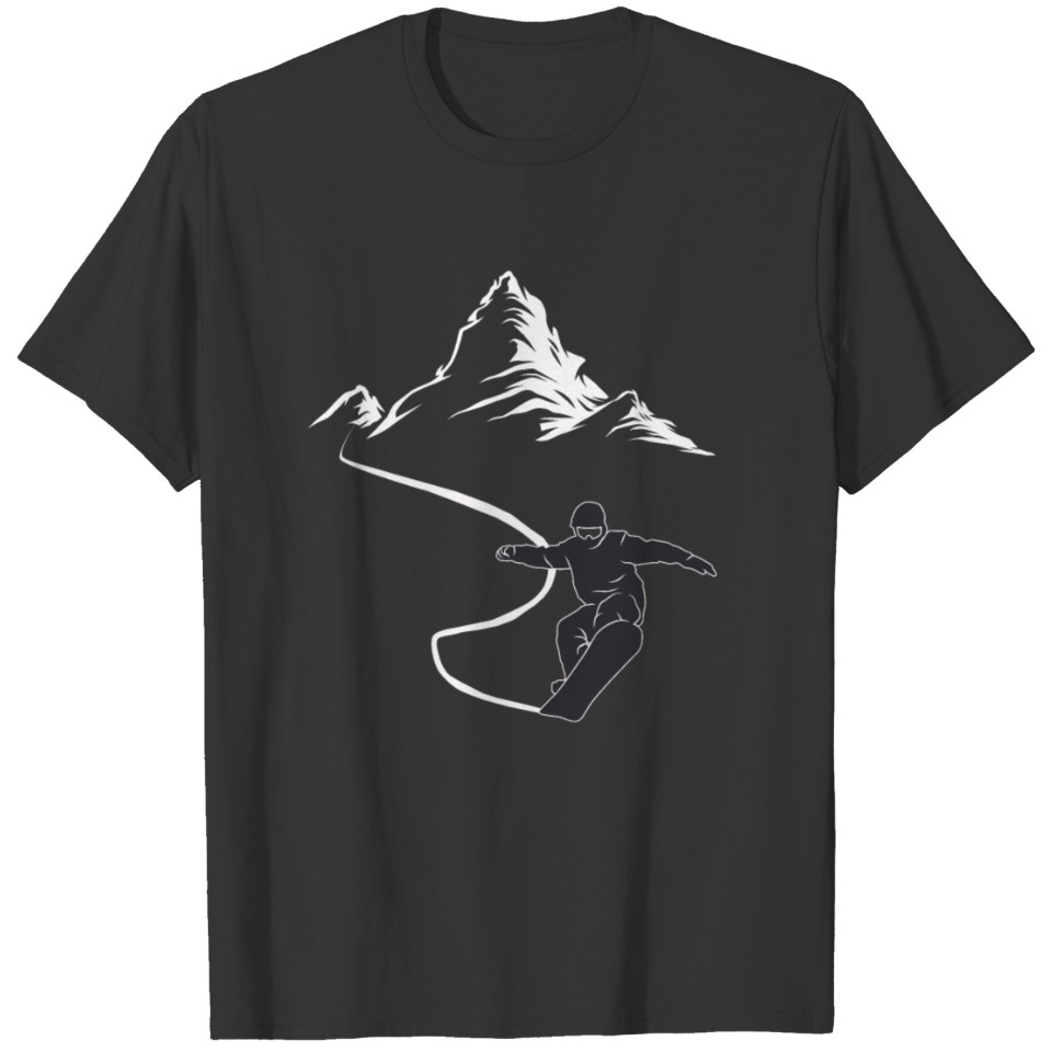 Snowboard driving slope snow mountains winter vaca T-shirt
