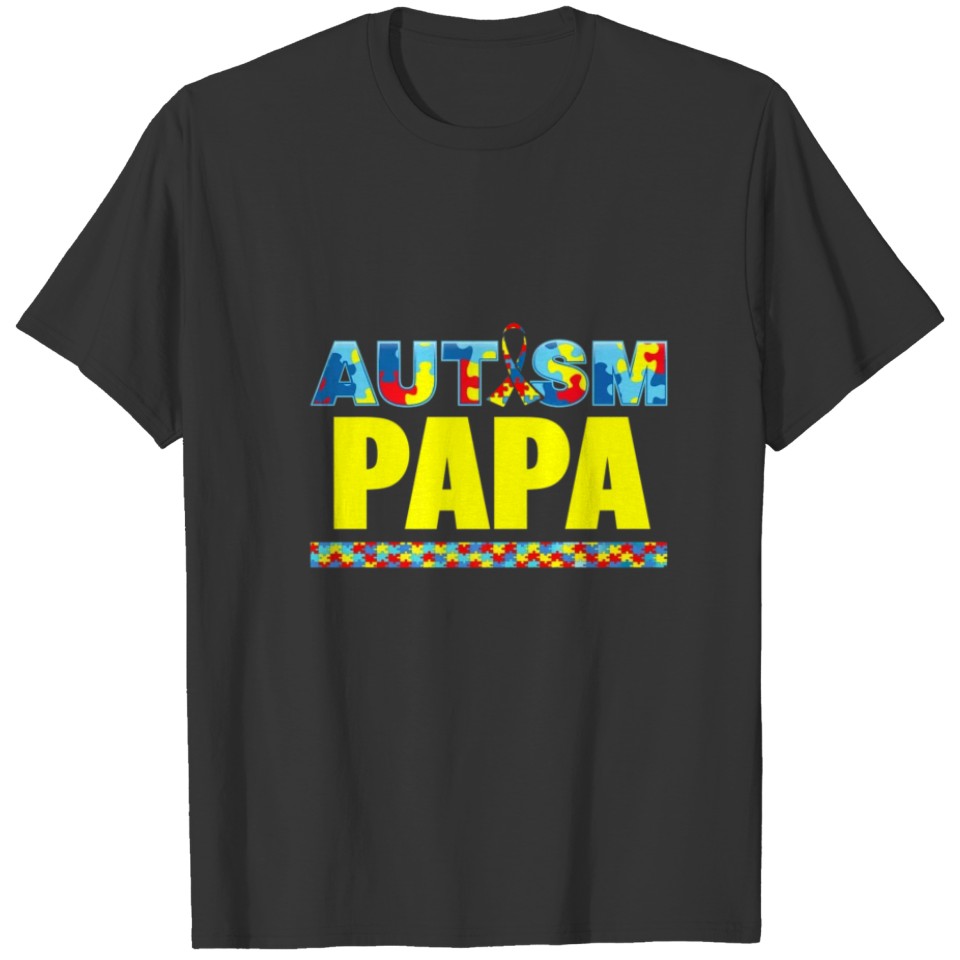 Autism Papa Awareness Support T-shirt