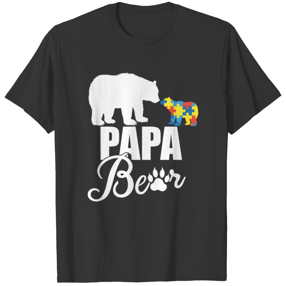 Autistic Papa Bear Autism Awareness T-shirt