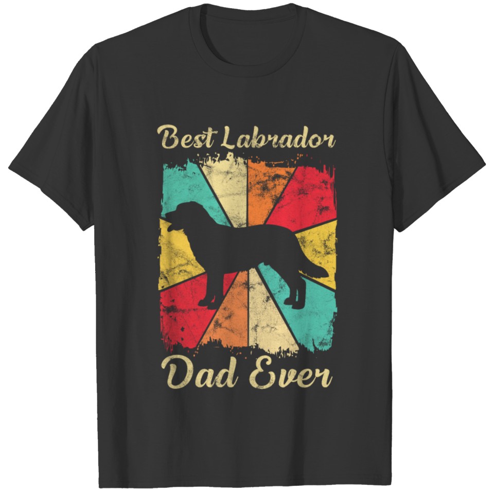 Best Labrador Dog Puppy Retro Dad Ever T-shirt