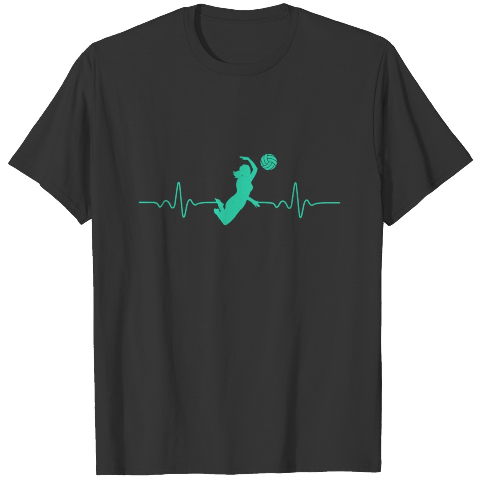 HEARTSCHLAG VOLLEYBALL VOLLEYBALL ECG GIFT IDEA T-shirt