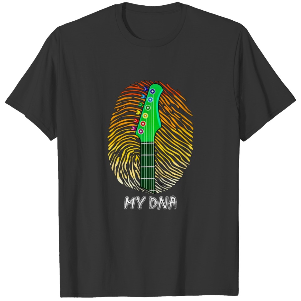189 Guitar Fingerprint MY DNA T-shirt