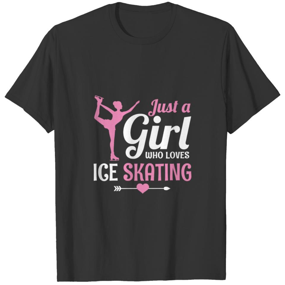 Just A Girl Who Loves Ice Skating Figure Skate Ska T-shirt