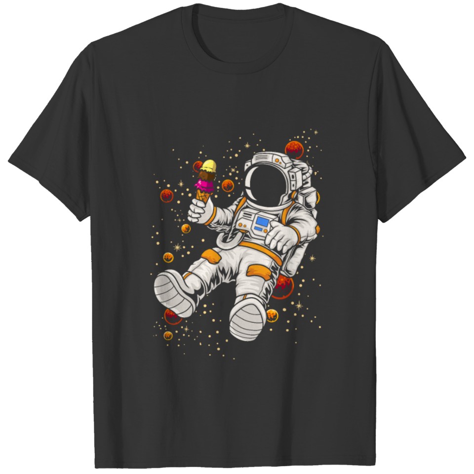 Cool Astronaut Galaxy Ice Cream Dessert Food Lover T-shirt