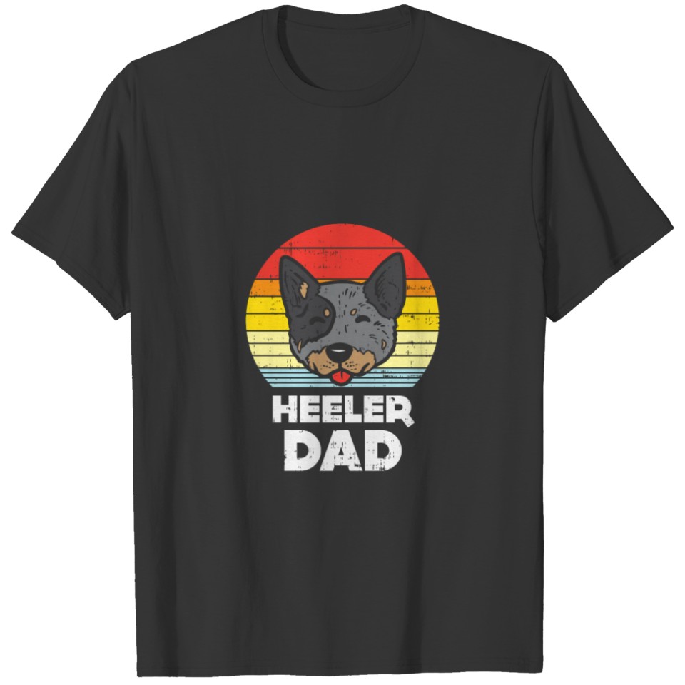Blue Red Heeler Dad Retro Animal Red Cattle Dog Me T Shirts