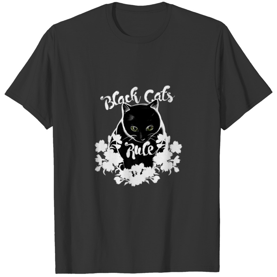 Black Cats Rule Cute Black Cat Artwork Premium T Shirts