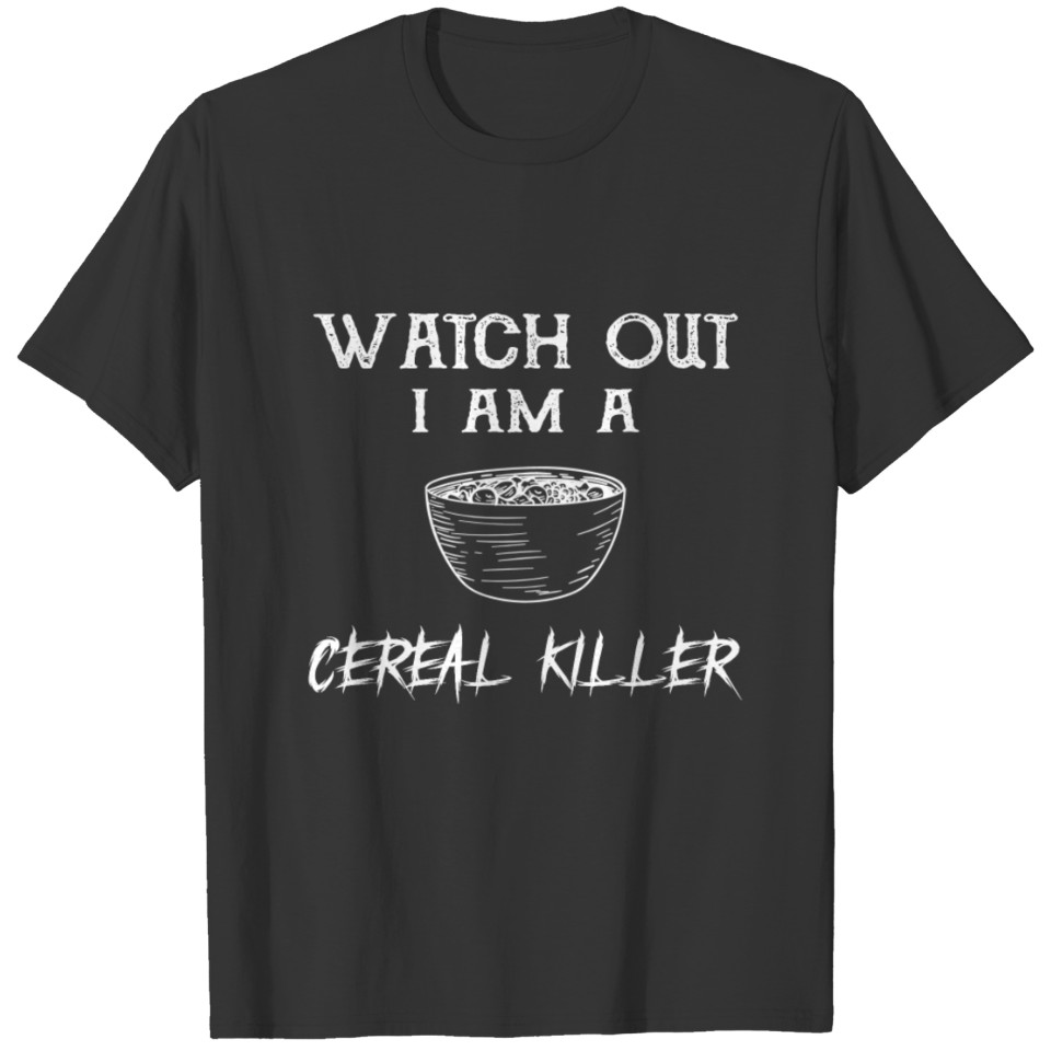 Funny Cereal Killer design Breakfast Brunch Food T-shirt