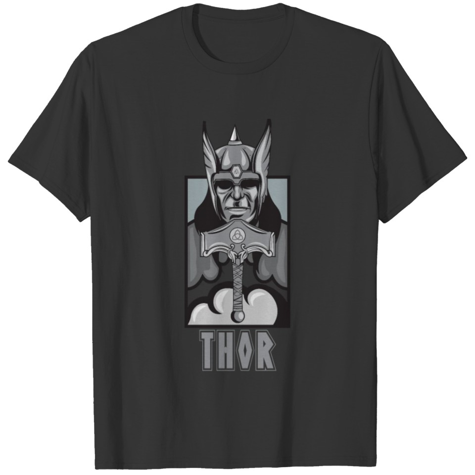 Cool Nordic Thor and Mjolnir Viking Norse T-shirt