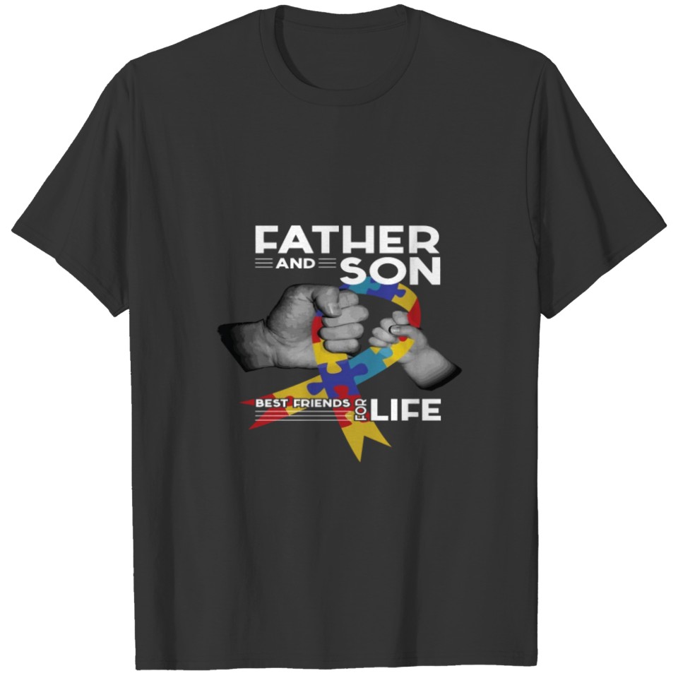Autism Awareness Father Son Gift Tee T-shirt