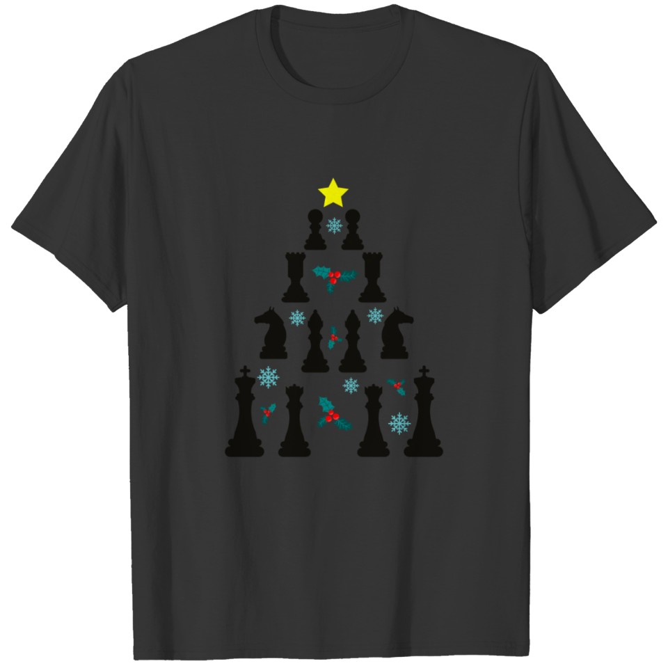 Tree from chess pieces. Chess master brain teaser T-shirt