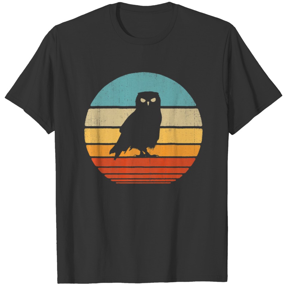Owl Vintage Style 60s 70s Men Women Bird Lover T Shirts