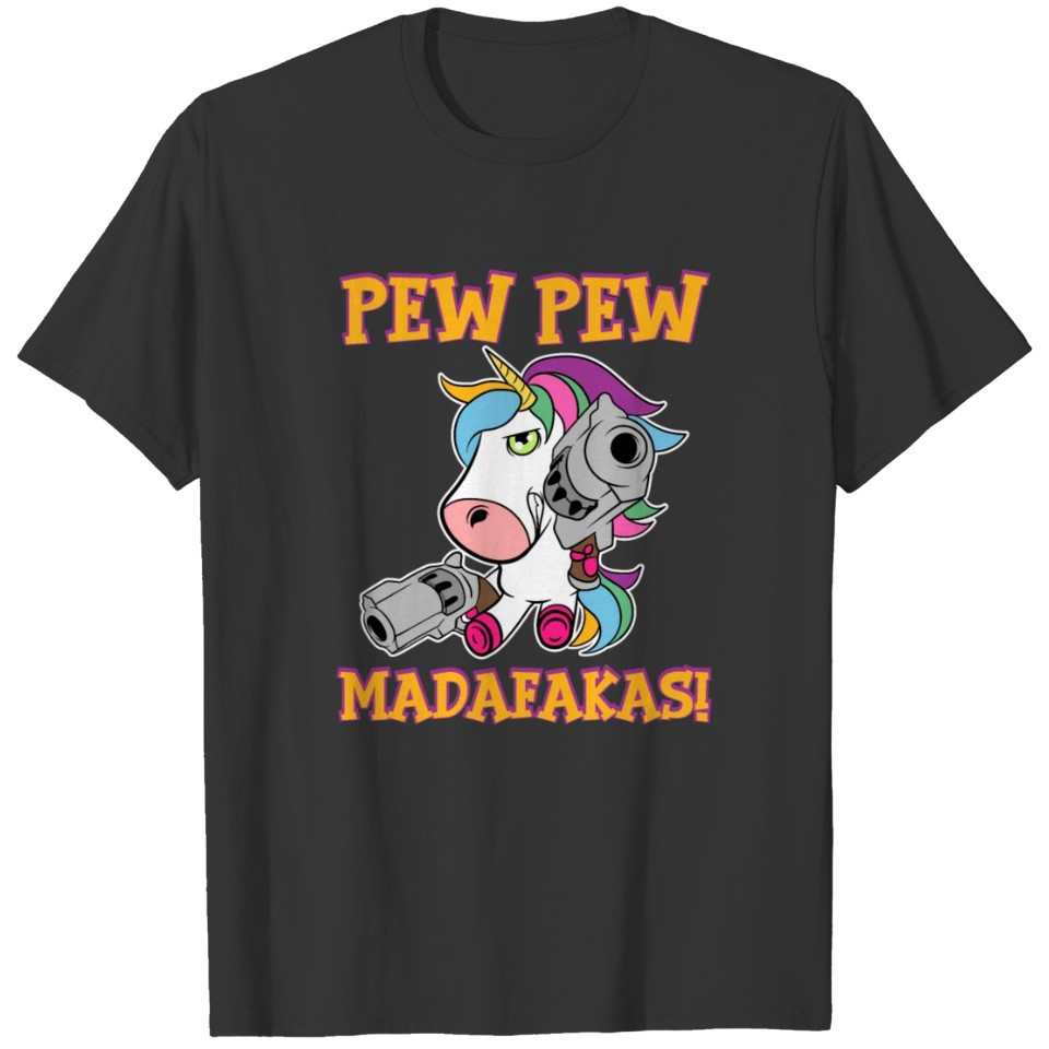 Unicorn Pony Shooting Motherfuckers Collection T-shirt