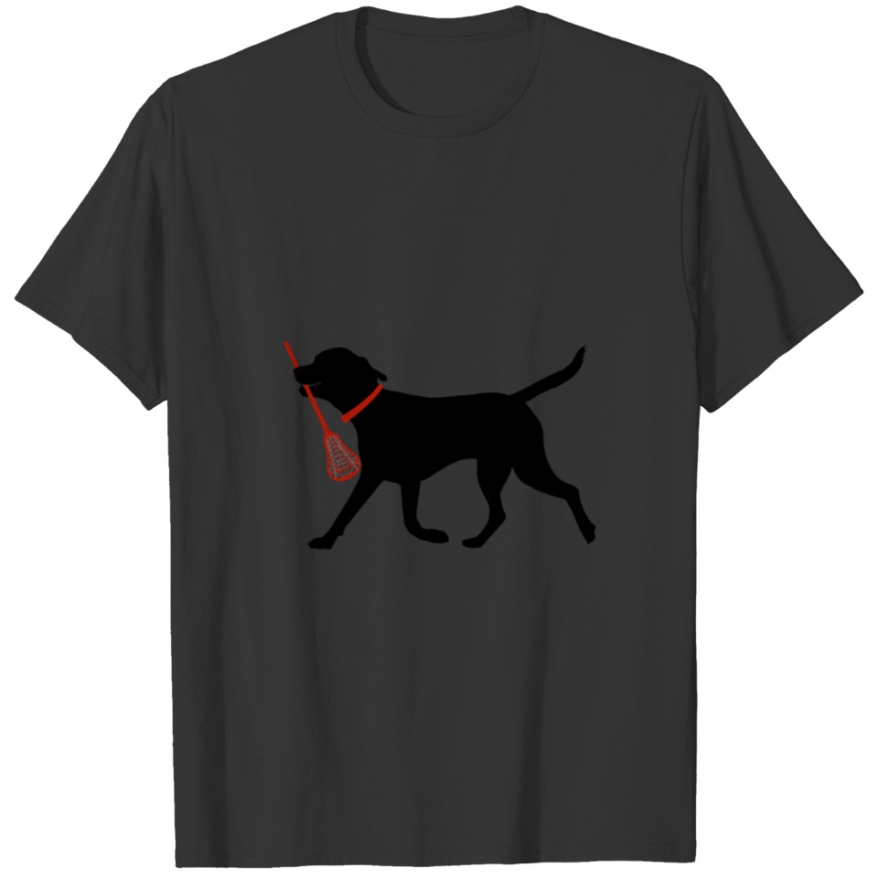 Lacrosse T-Shirt Labrador Fetch Lacrosse Stick Bla T-shirt
