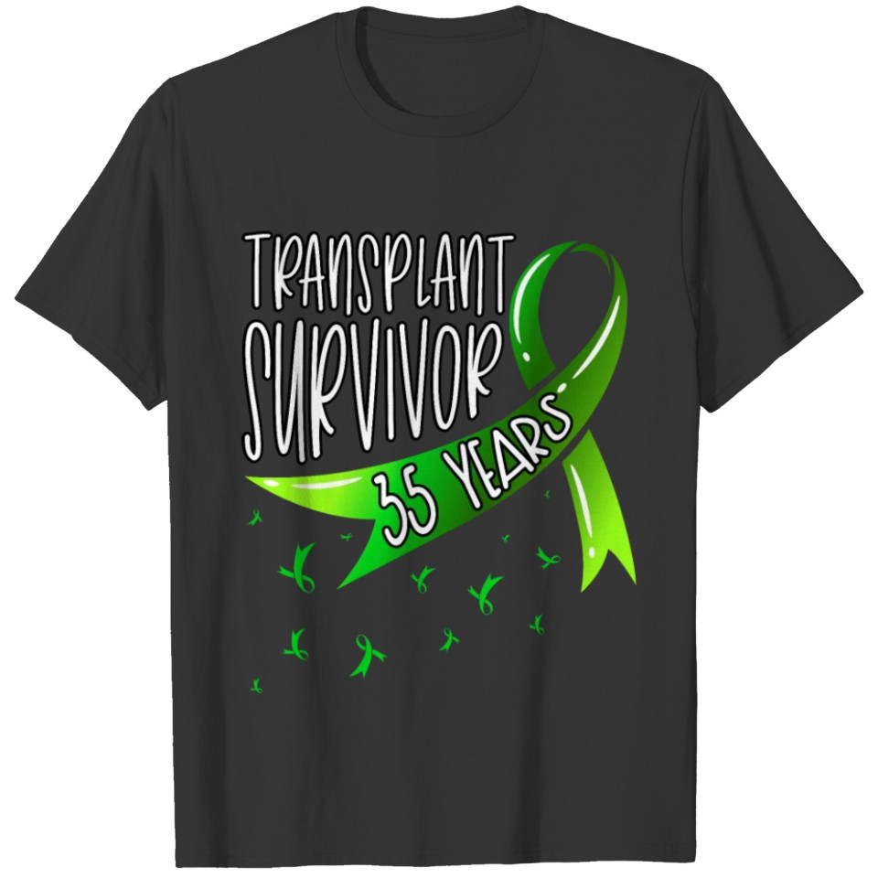 35 Year Organ Transplant Survivor Green Ribbon T-shirt