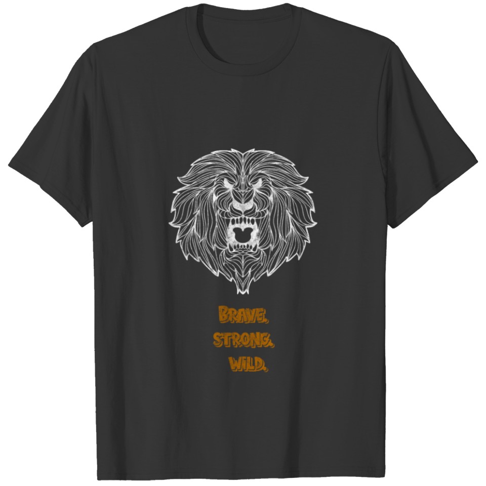 Brave Strong Wild Lion Mandala Artwork T-shirt
