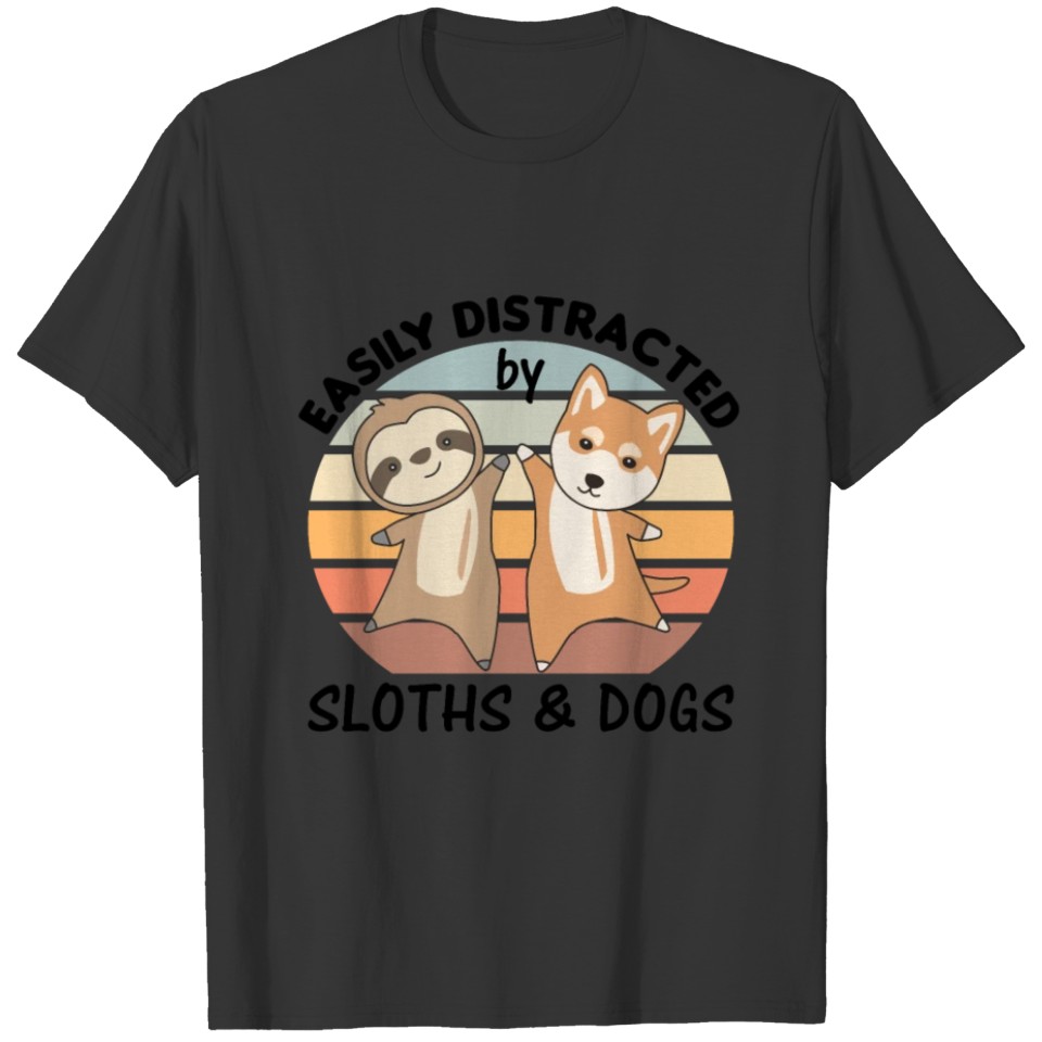 Easily Distracted By Sloths And Dogs Shiba Hund T-shirt