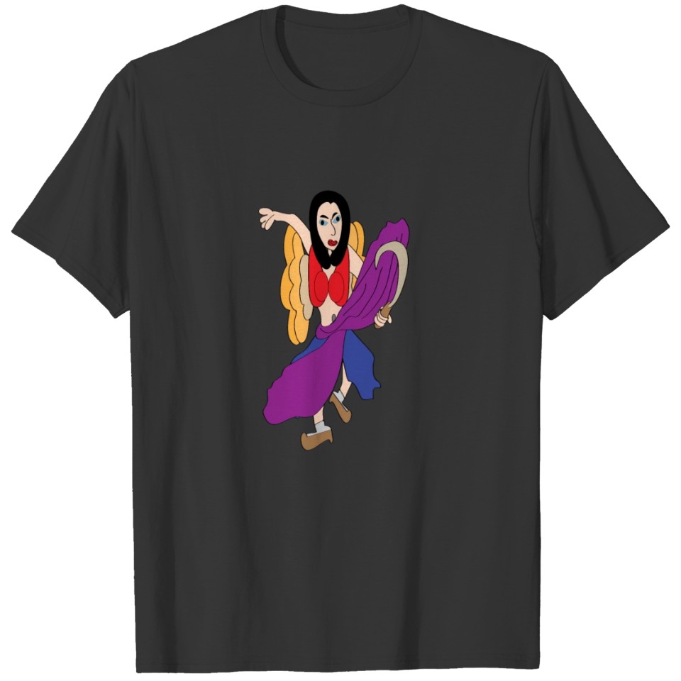 action cartoon lady T-shirt