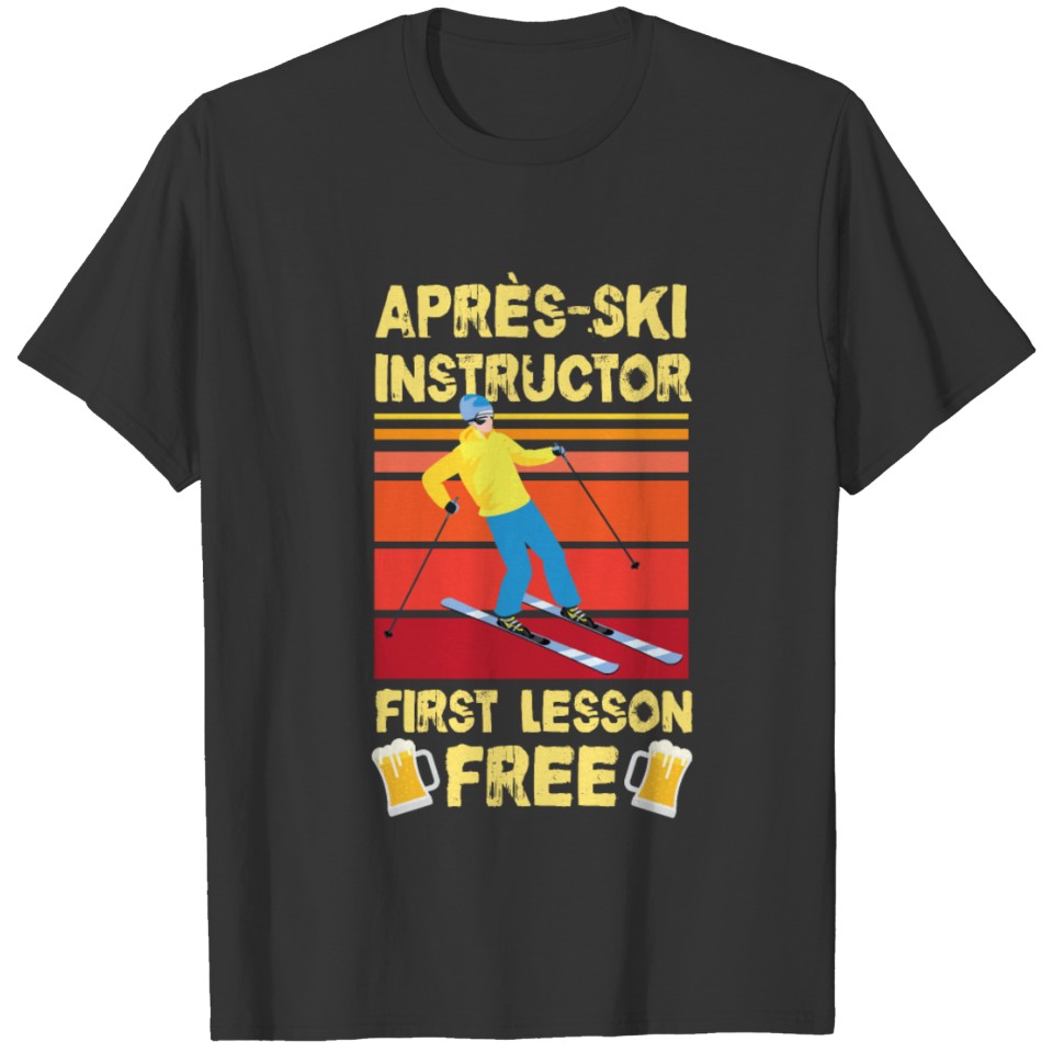 Retro Vintage Snow 80s Ski Apres Ski Instructor T-shirt