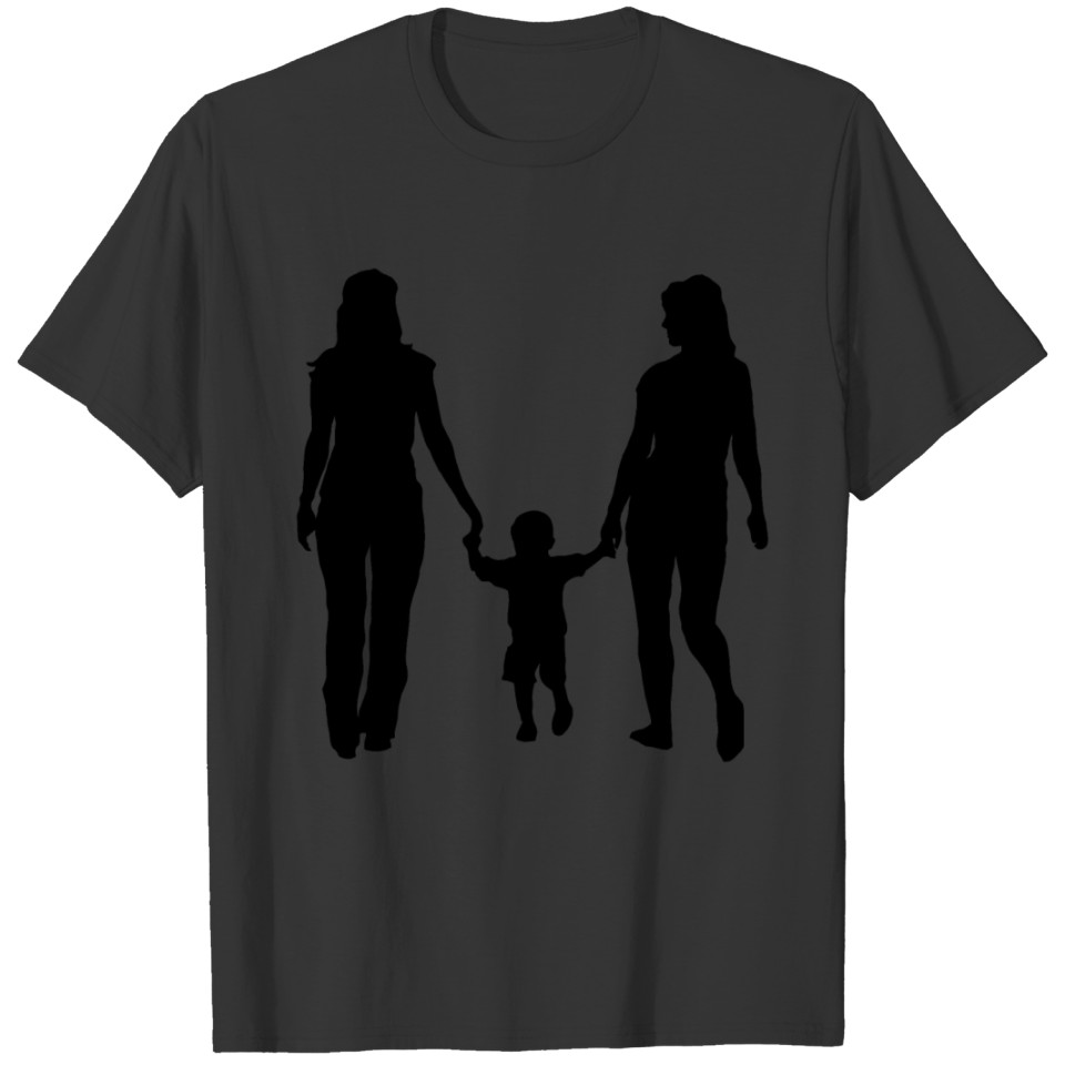 2 mothers with child T-shirt