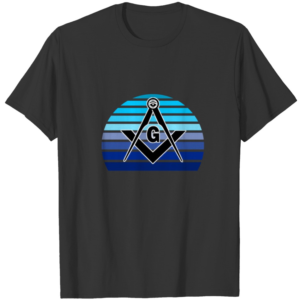 Retro Masonic Moon Design T-shirt