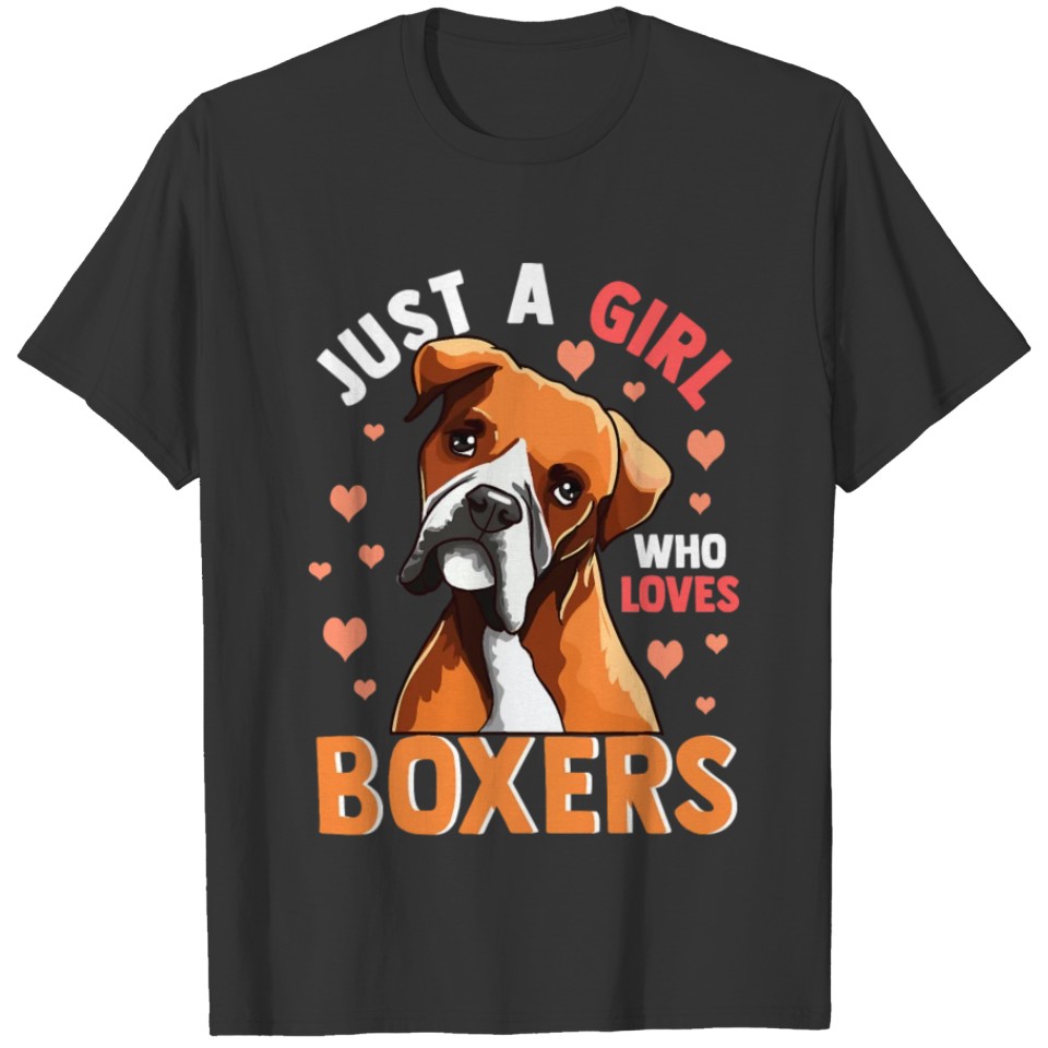 Boxer For Girls Women Just A Girl Who loves Boxers T-shirt