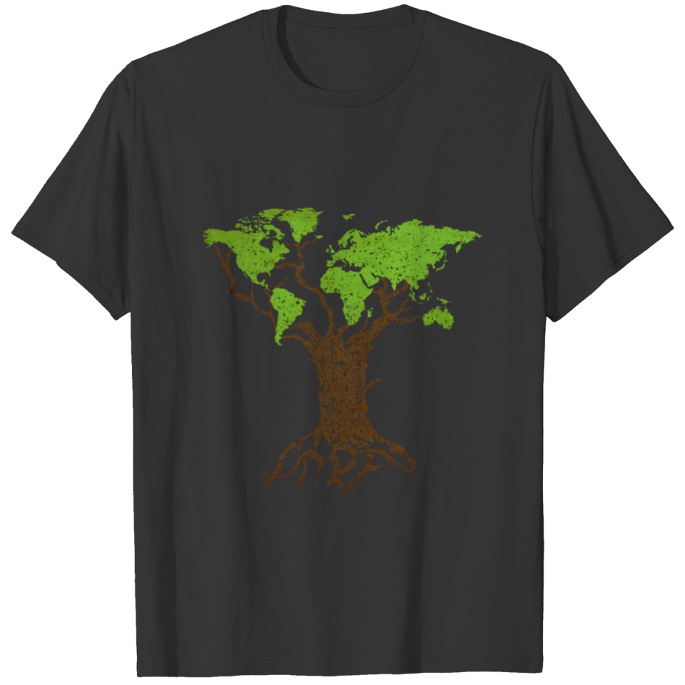 Arborist Gardener Tree World Map Nature Lover Gift T-shirt