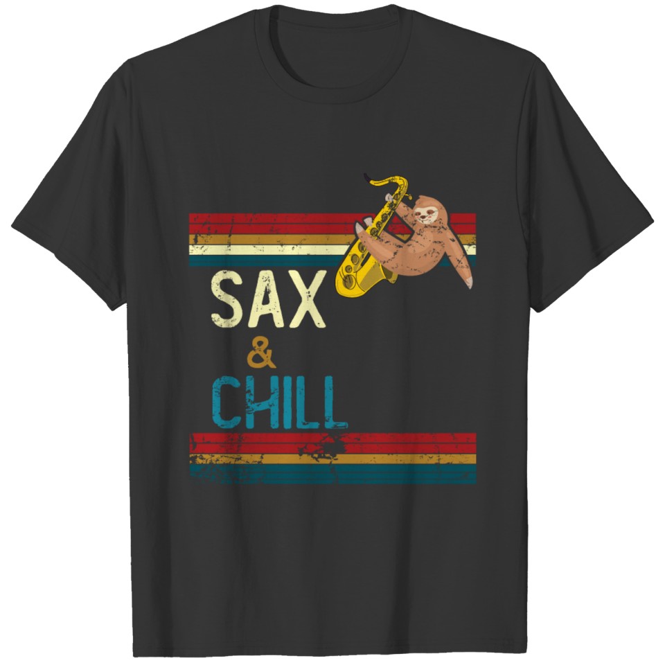 SAX & CHILL VINTAGE SLOTH T-shirt