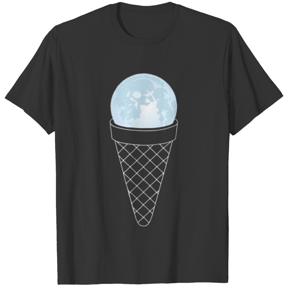 Moon ice cream t shirt QTG7I T-shirt
