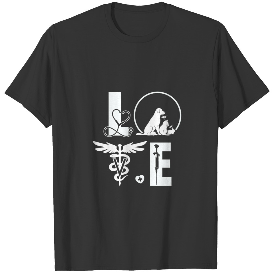 Vet Tech Love Animal Veterinarian Technician Gift T-shirt