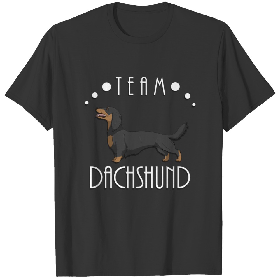 Team Dachshund - Longhaired Black and Tan T Shirts